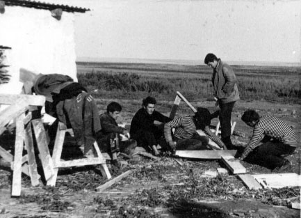 Двое работают, трое морально помогают 